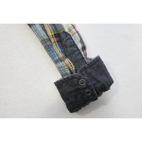 Silver Jeans Western Pearl Snaps Shirt Button Up Long Sleeve Mens Size Large - Picture 9 of 11